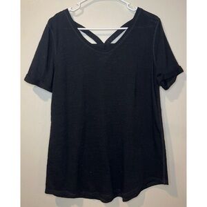 Soft Surroundings‎ Women Black Short Sleeve Top Size Small